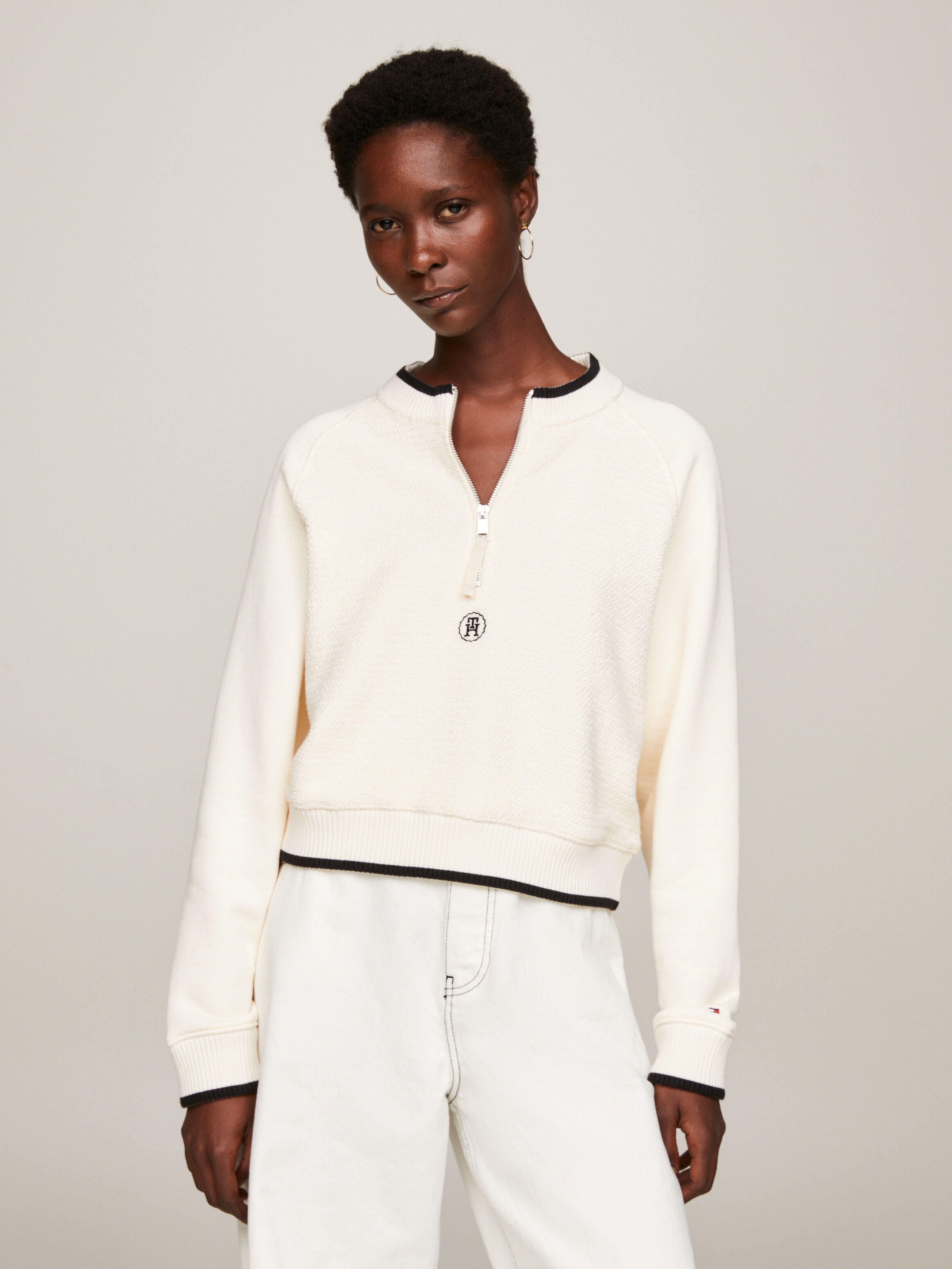 Cropped sweater zipper new arrivals