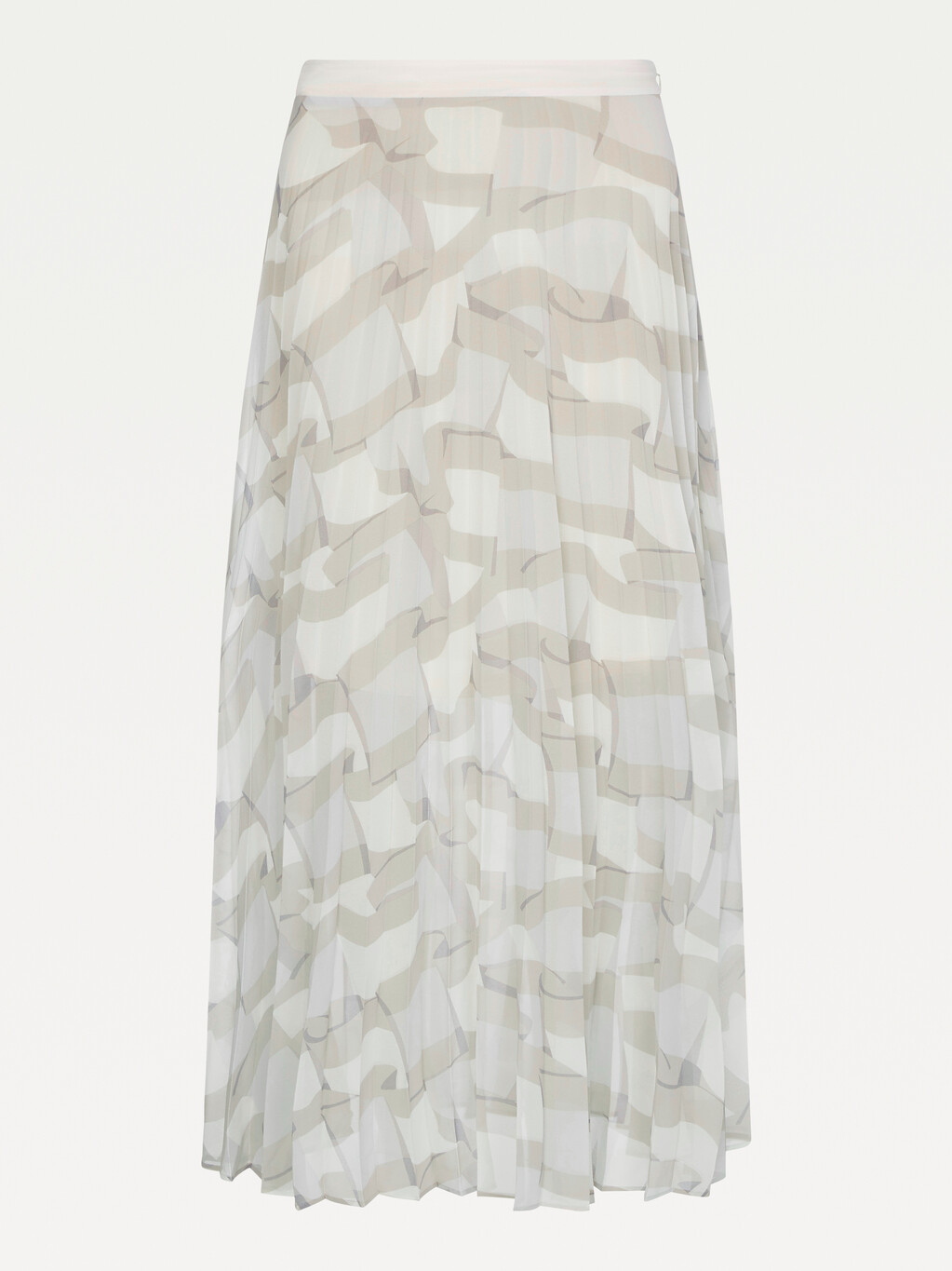 Tommy Icons Chiffon Pleated Maxi Skirt, Motion Flag Small / White, hi-res
