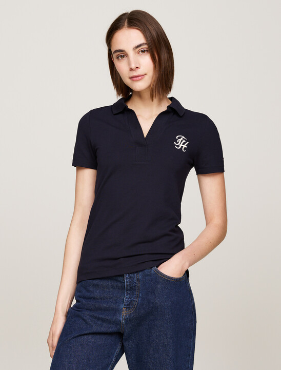 TH Script Logo Slim Open Polo