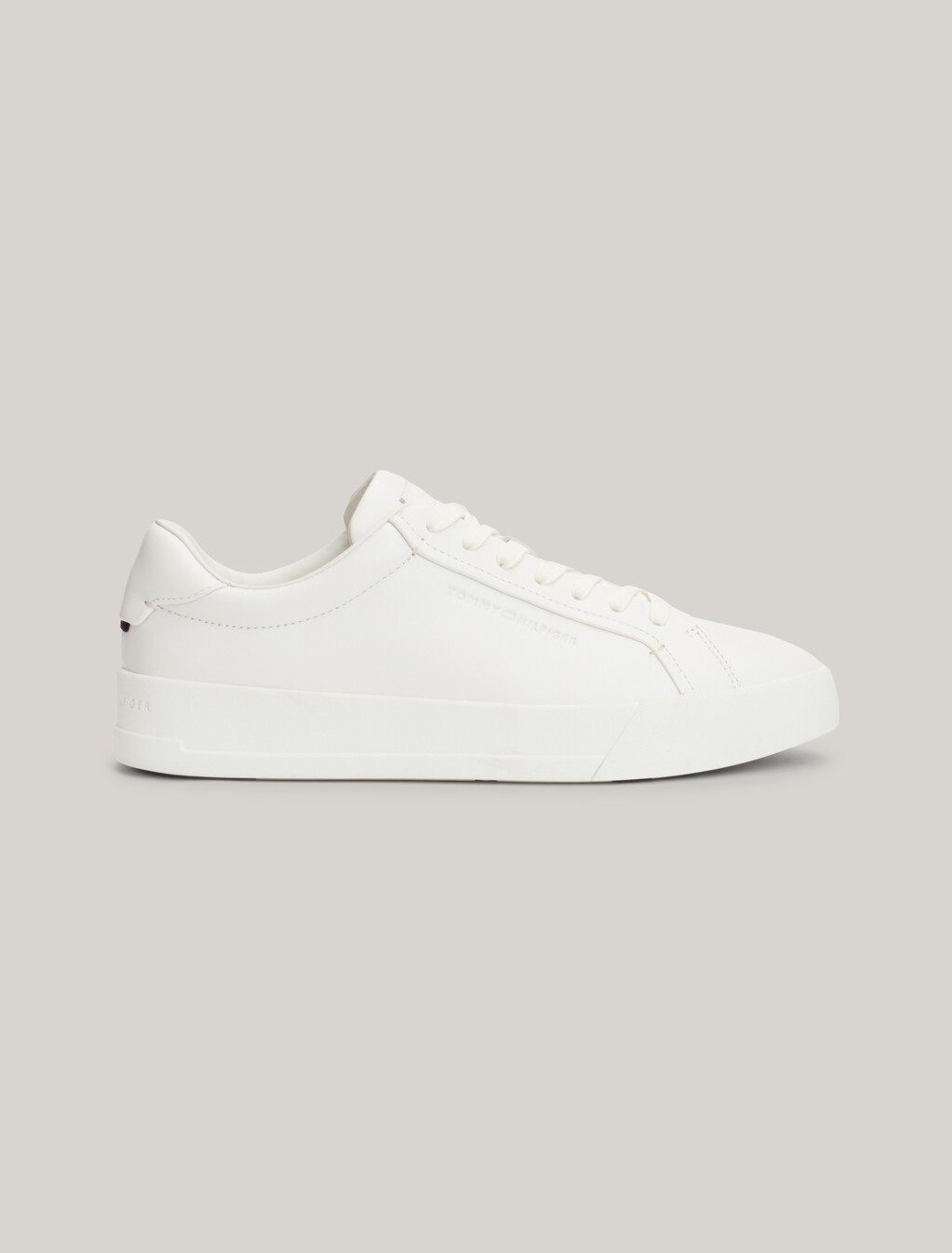 Premium Leather Court Trainers, Ecru, hi-res