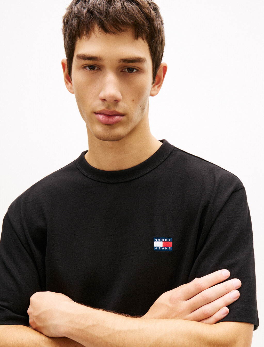 Logo Badge Relaxed Tee, Black, hi-res