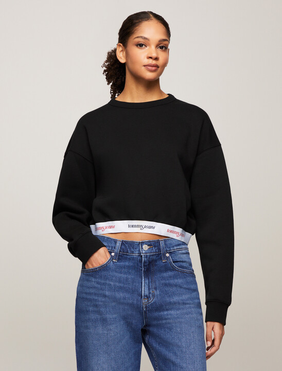 Boxy Cropped Logo Underband Sweatshirt