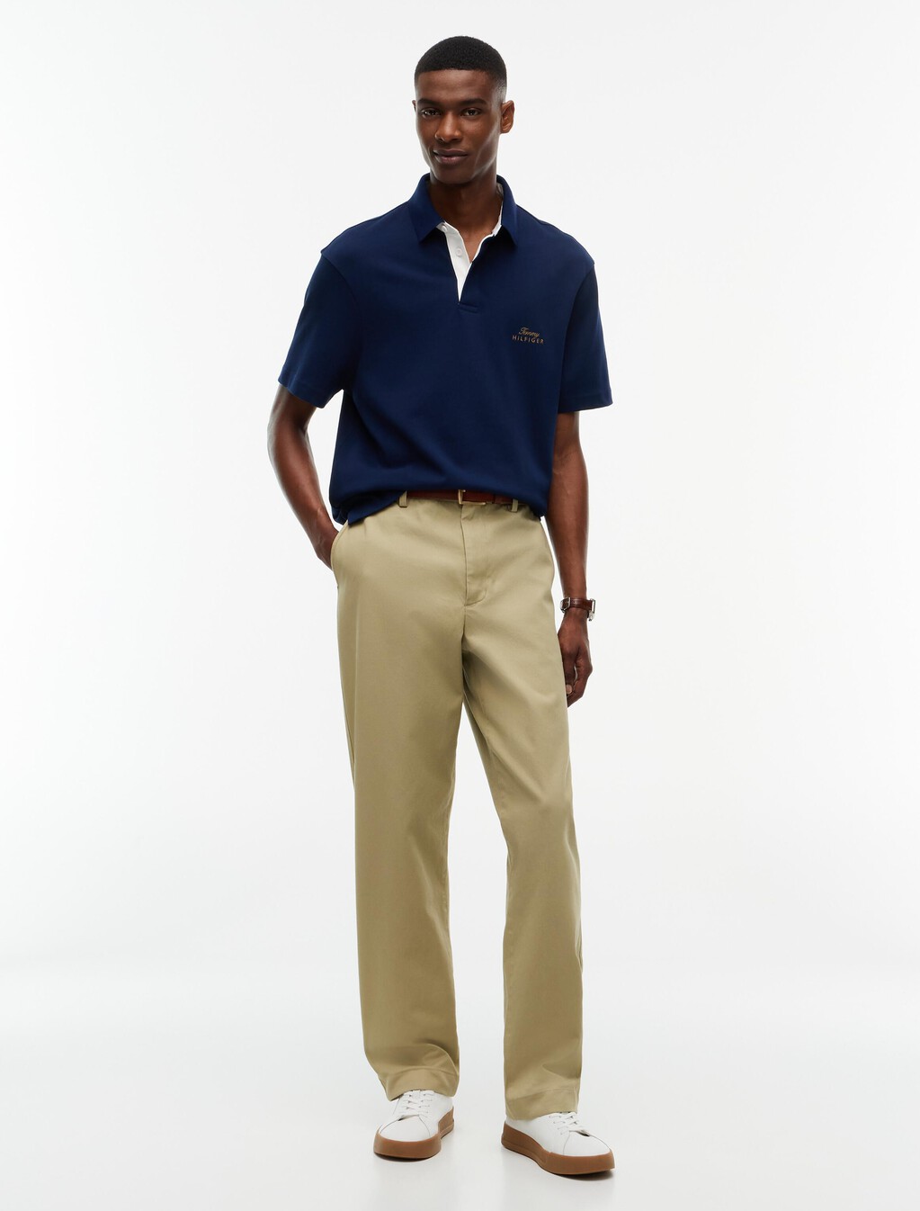 Relaxed Fit Logo Jersey Polo Shirt, Carbon Navy, hi-res
