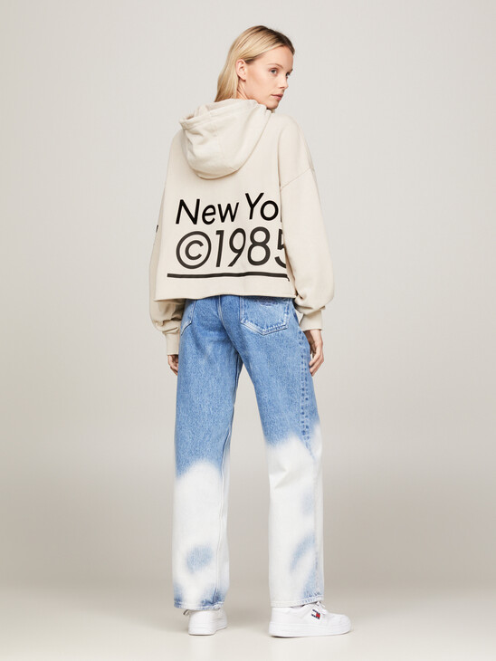 Dual Gender Cropped Oversized Back Graphic Hoody