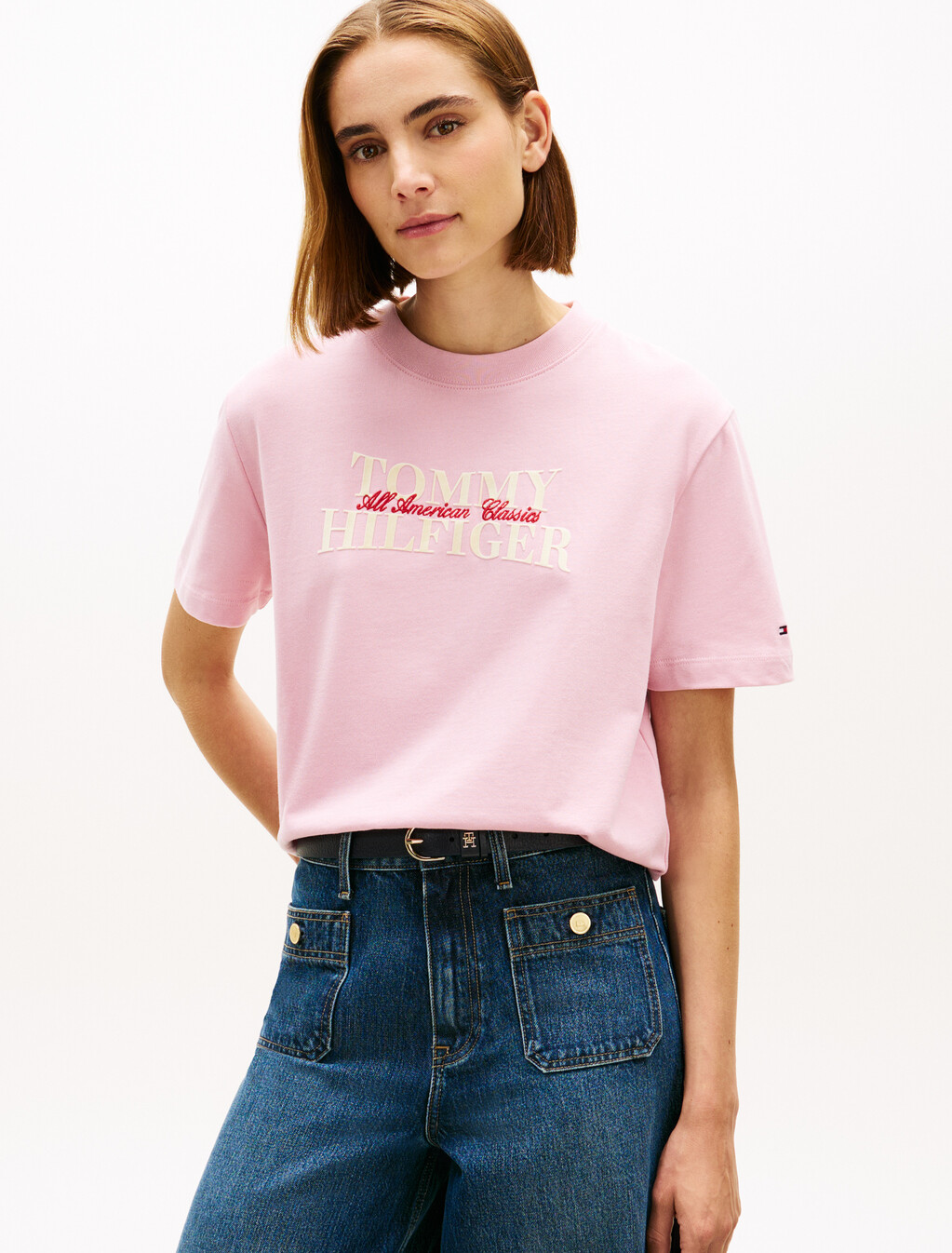 Classic Flock Logo Relaxed T-Shirt, Bonita Pink, hi-res