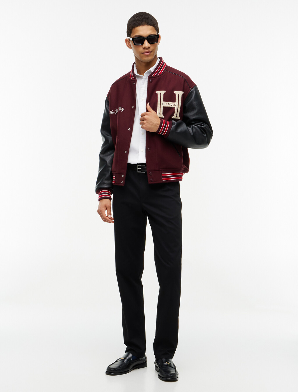 Denton Straight Twill Chinos, Black, hi-res