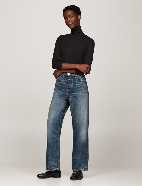Roll Neck Long Sleeve Slim T-Shirt