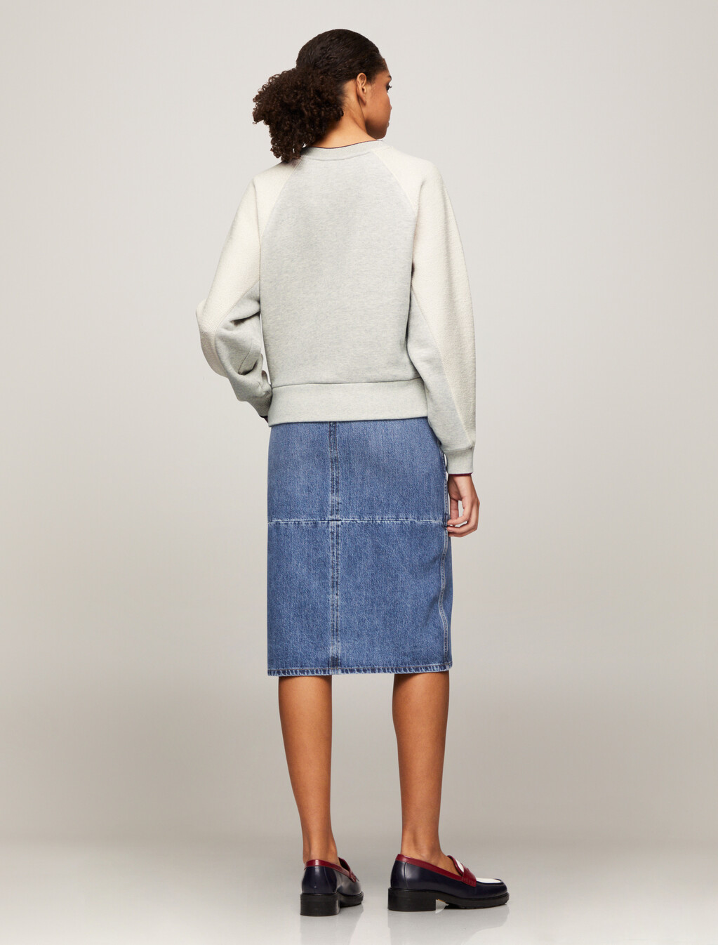 Texture Logo Sweatshirt, White Dove Heather, hi-res