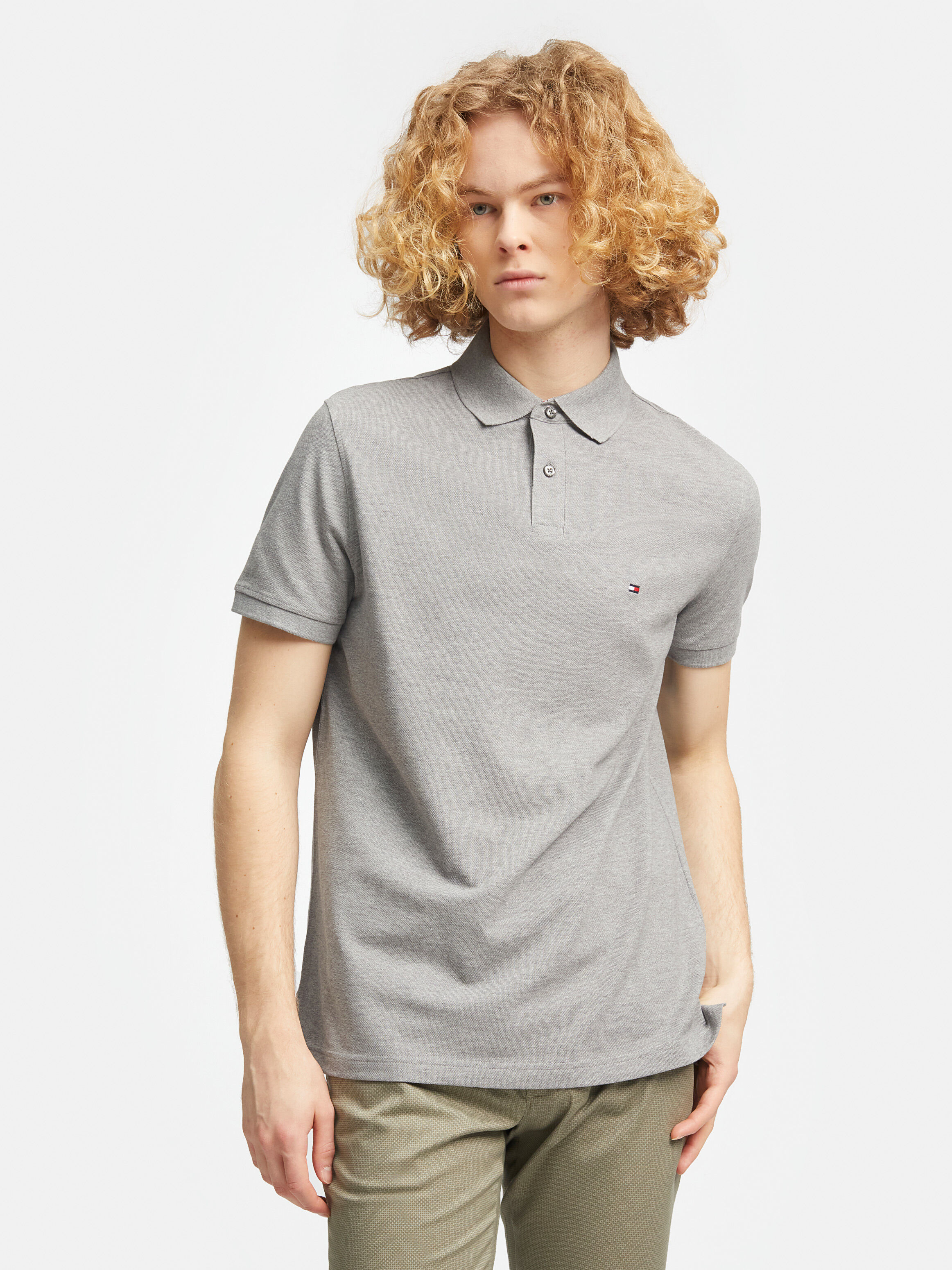Grey tommy hotsell hilfiger polo