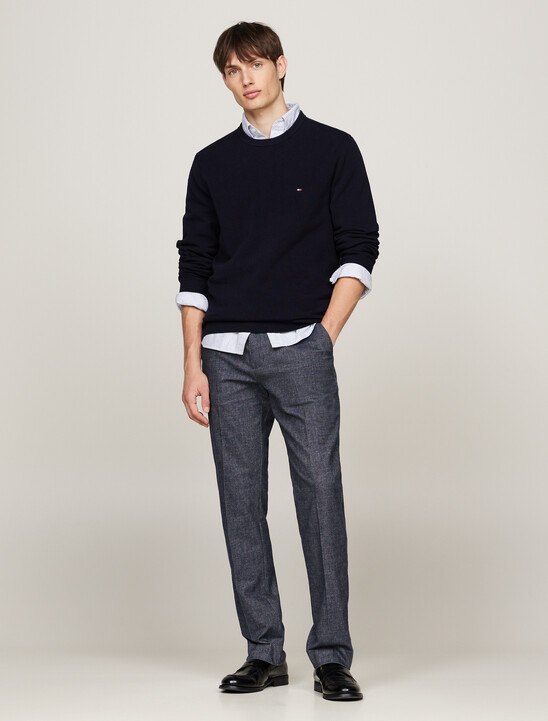 Smart Casual Brushed Marl Straight Trousers