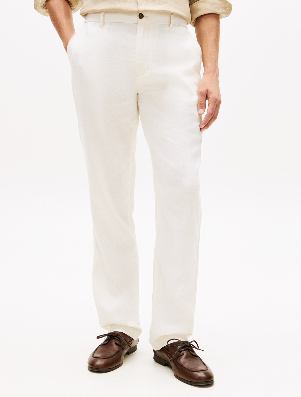 Denton Straight Leg Linen Blend Chinos, Ivory Petal, hi-res