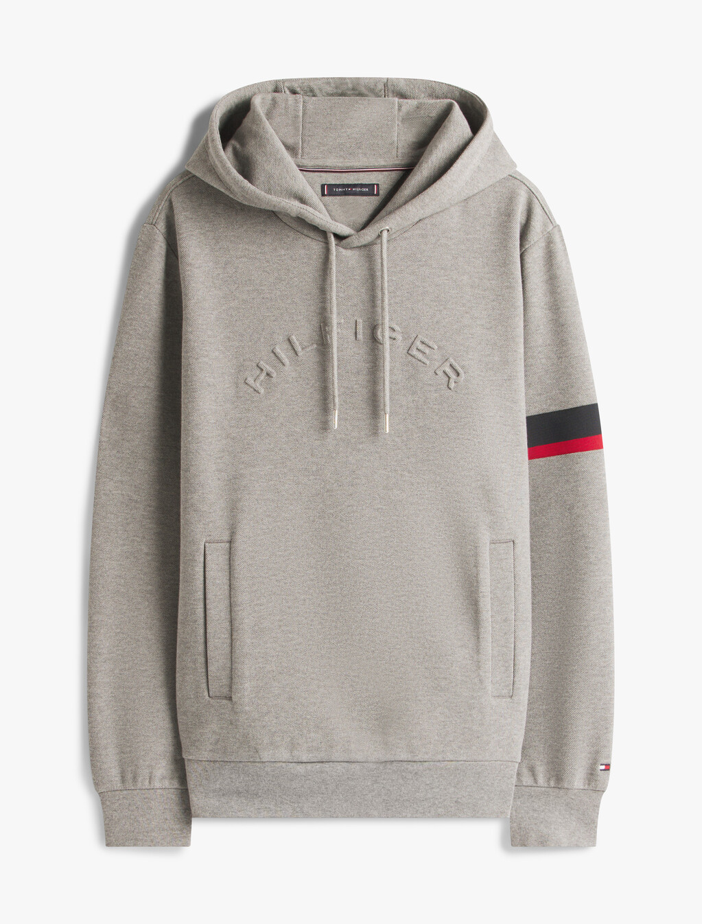 Stripe Panel Insert Hoodie, Medium Grey Heather, hi-res