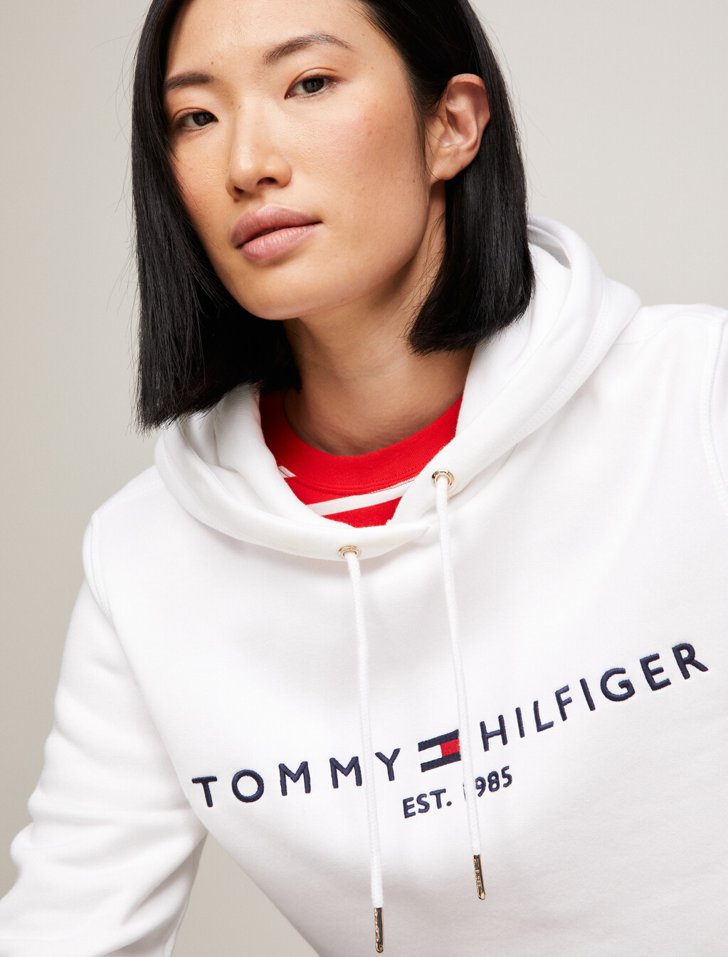 Essential Logo Hoodie, White, hi-res