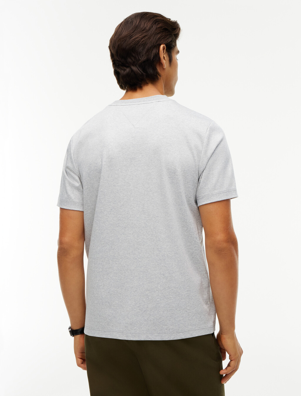 Embossed Logo Interlock Knit T-Shirt, Light Grey Heather, hi-res