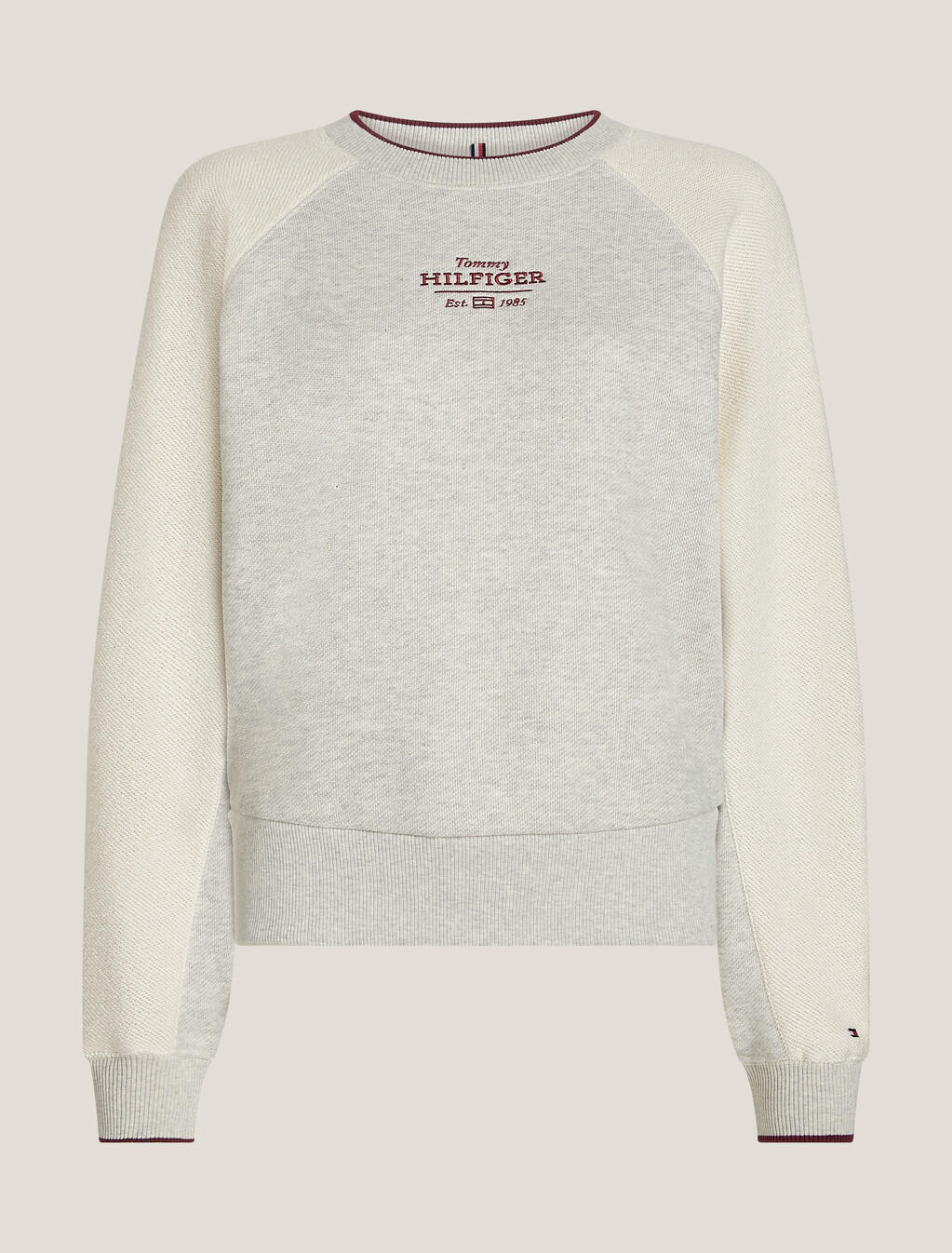Texture Logo Sweatshirt, White Dove Heather, hi-res