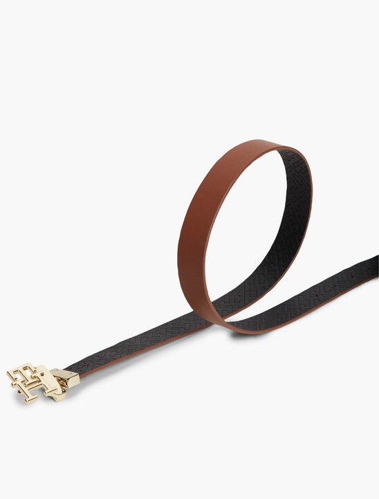 Reversible TH Monogram Buckle Leather Belt