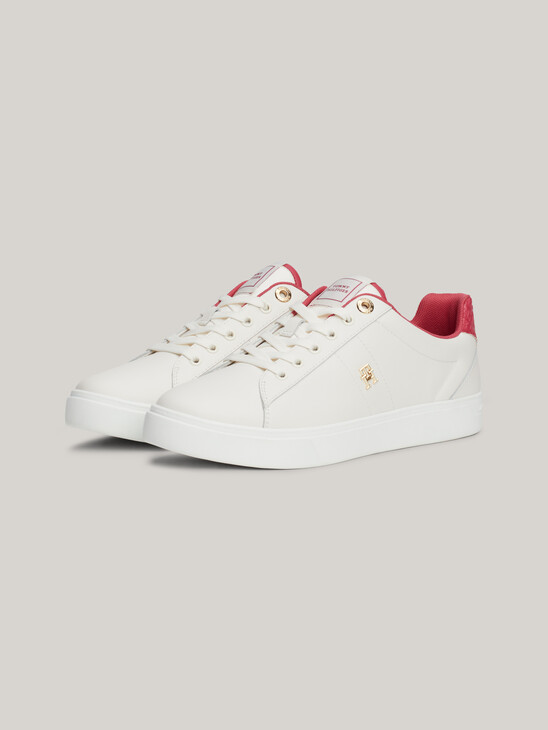 Essential TH Monogram Plaque Leather Trainers