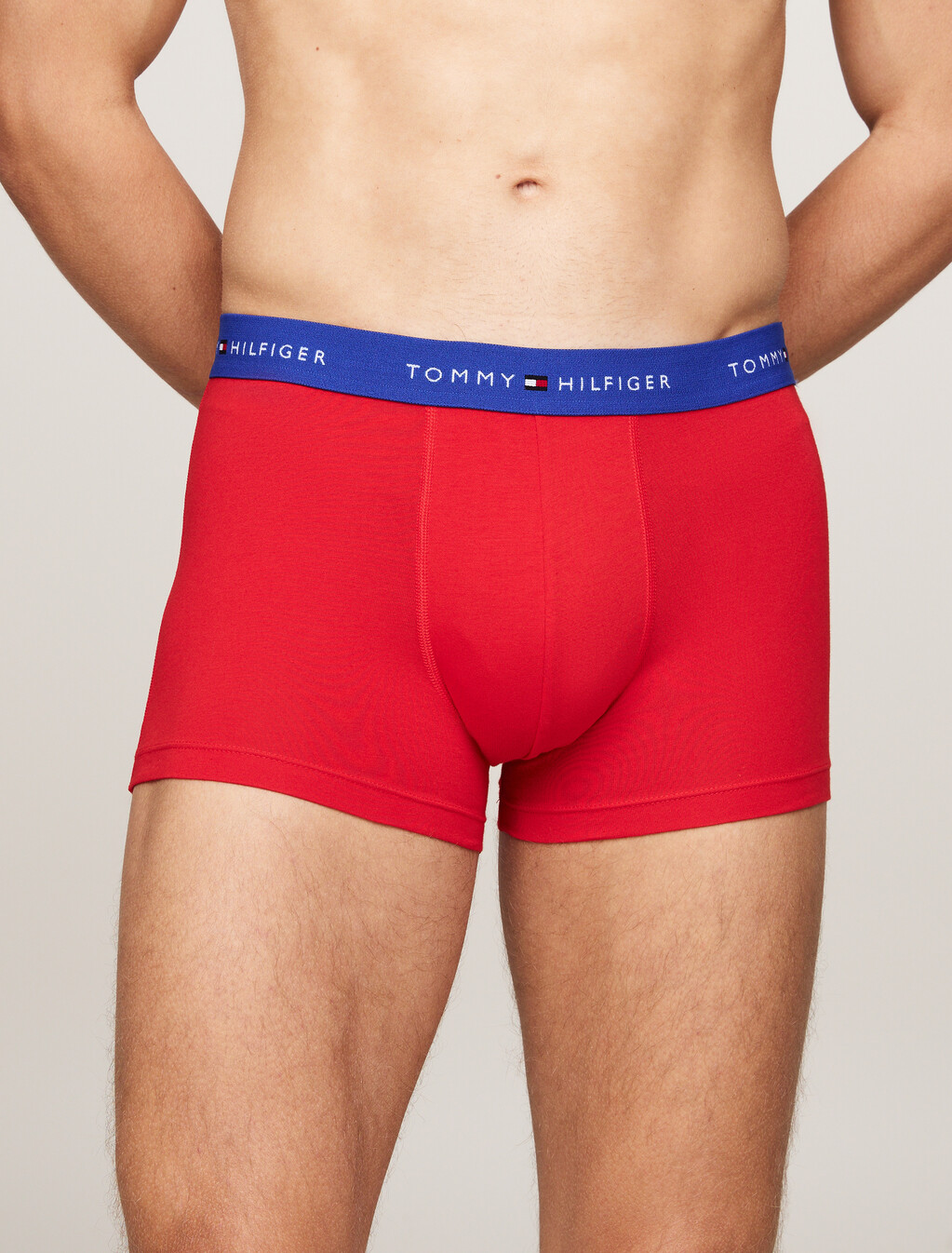 3-Pack Repeat Logo Waistband Trunks, Bright Blue/Black/Deep Crimson, hi-res
