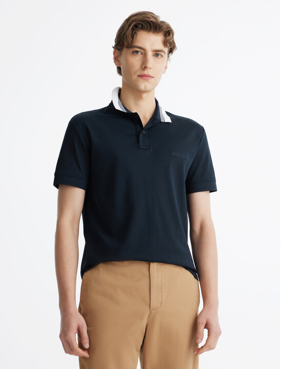 Interlock Contrast Collar Polo