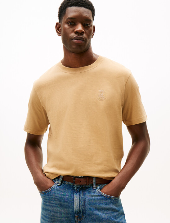 Varsity Textured Crest Embroidery T-Shirt