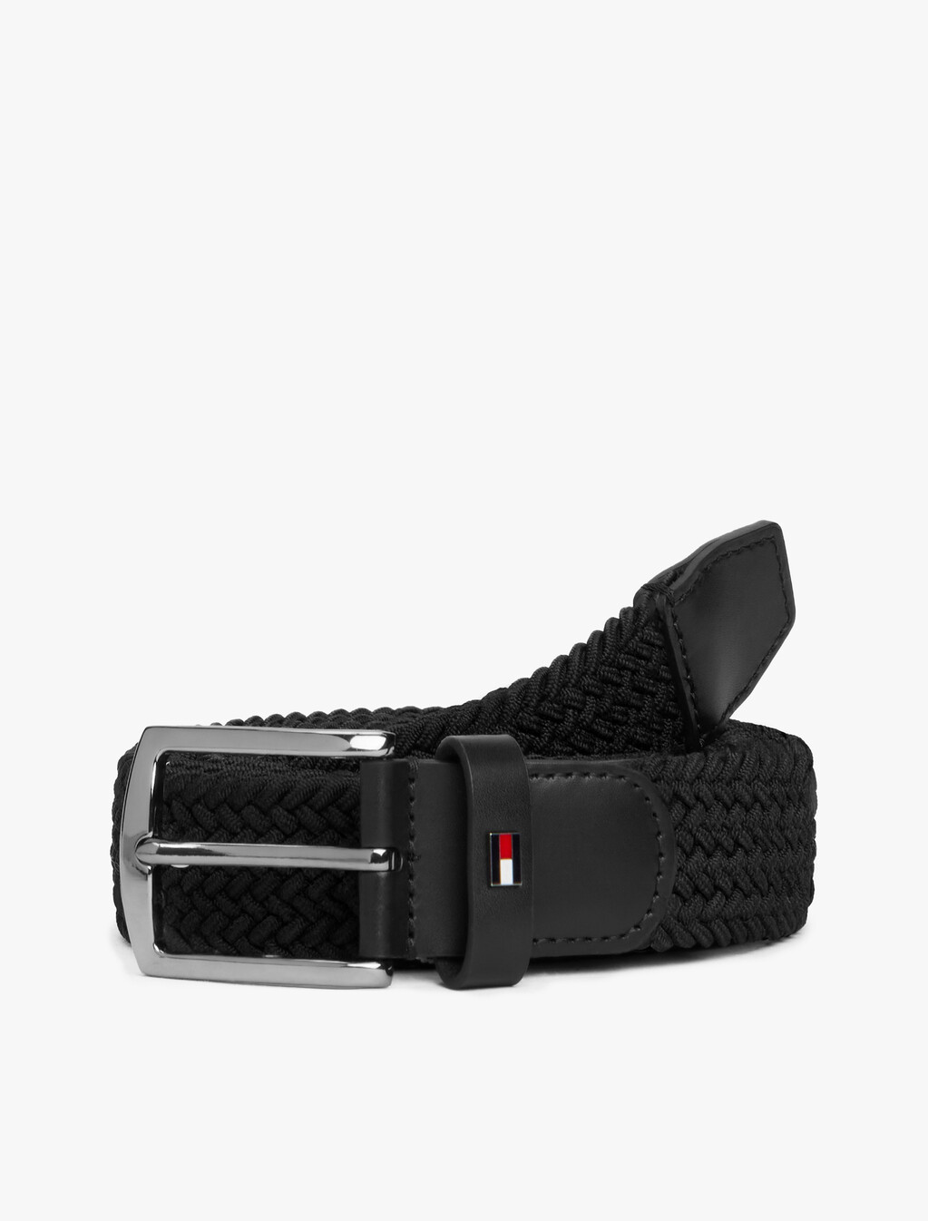 Denton Diamond Motif Elastic Belt, Black, hi-res