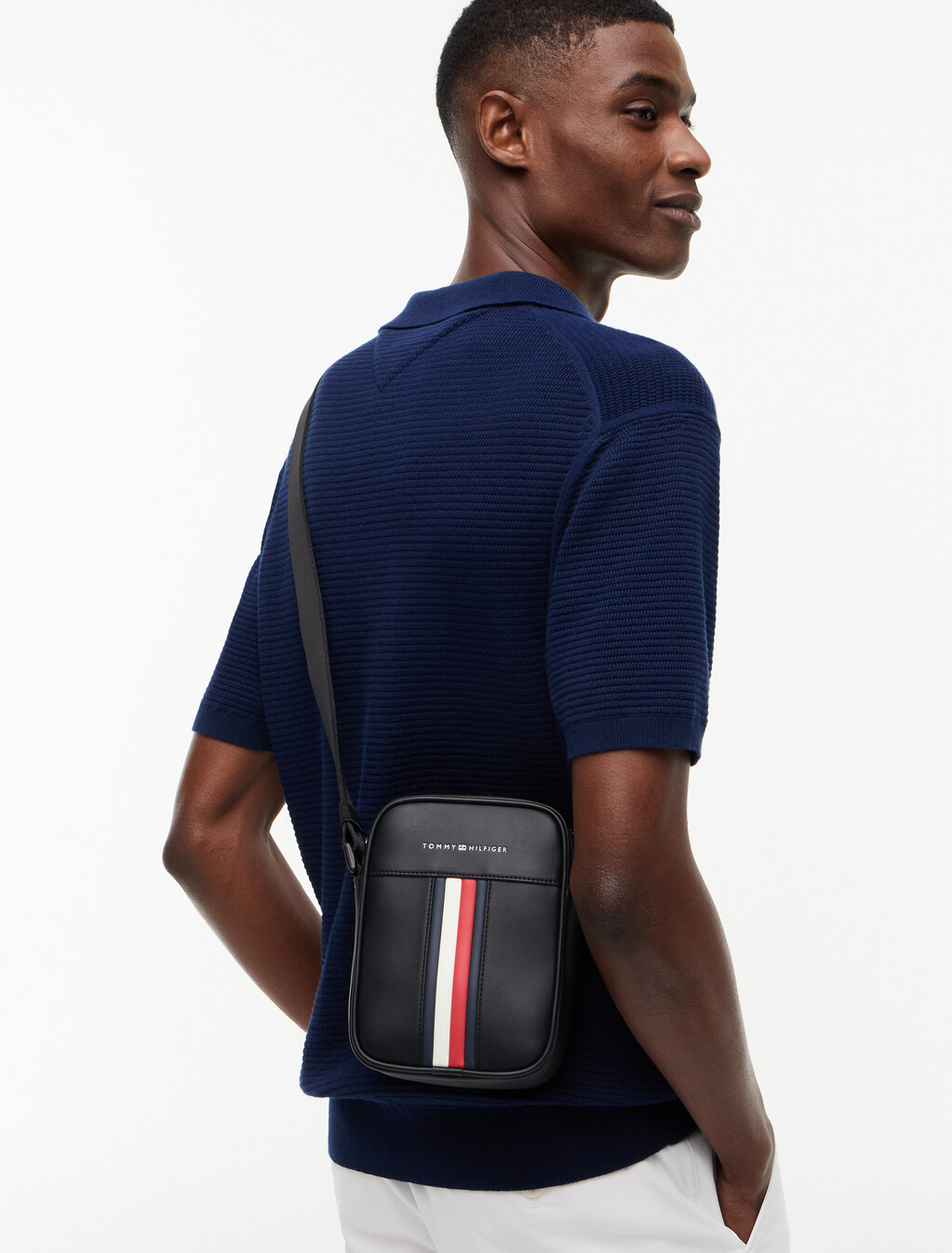 Signature Tape Crossbody Reporter Bag, Black, hi-res