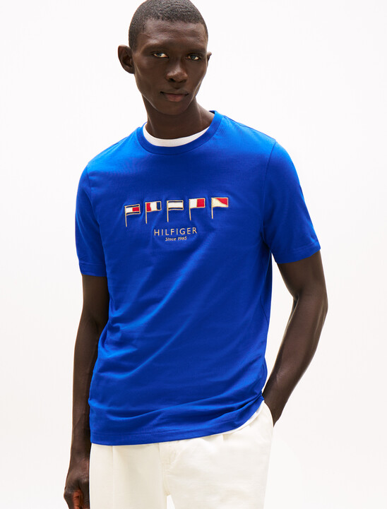 Hilfiger Multi Flag T-Shirt, Wedge Blue Hilfiger Multi Flag T-Shirt