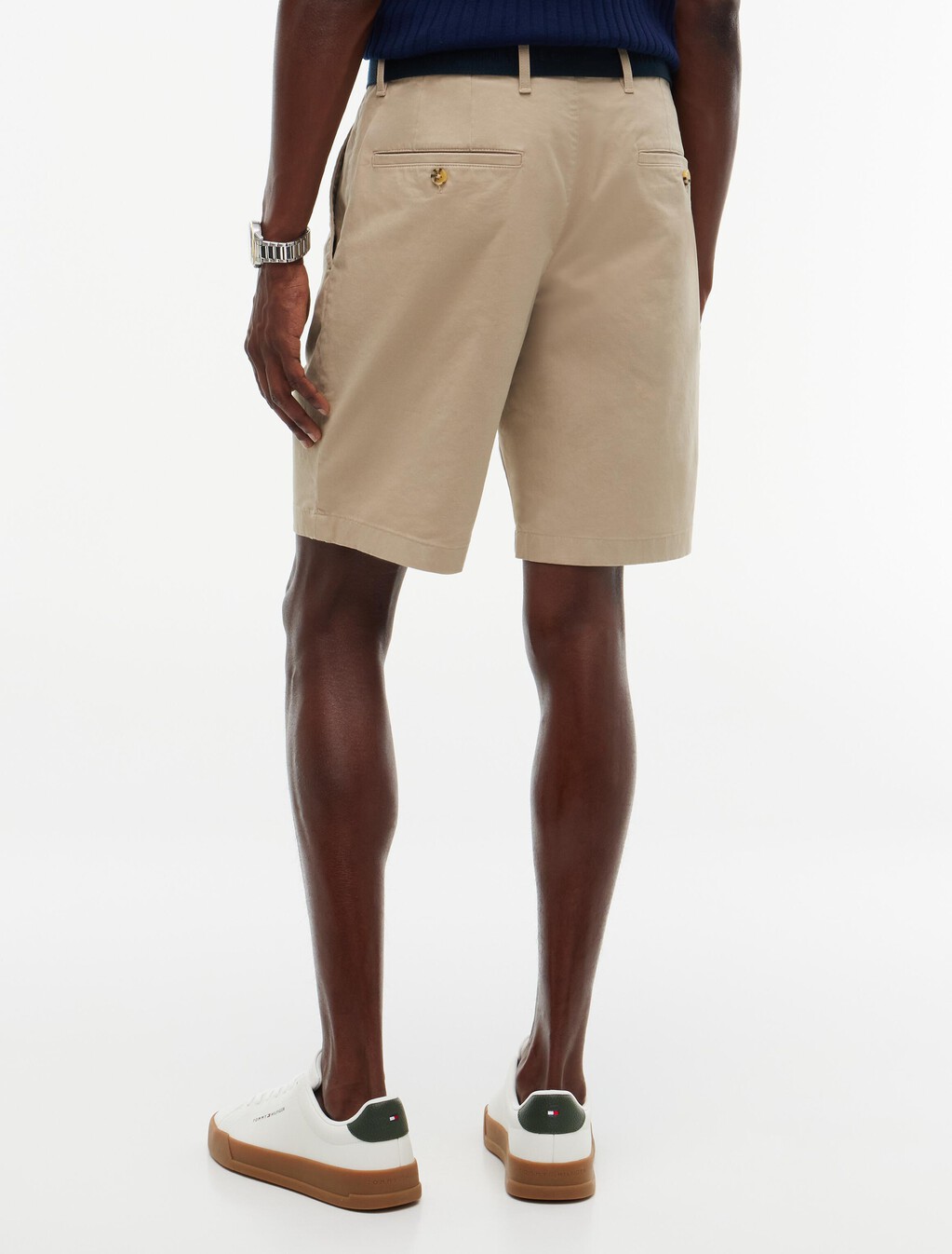 Denton Belted Twill Slim Shorts, Batique Khaki, hi-res