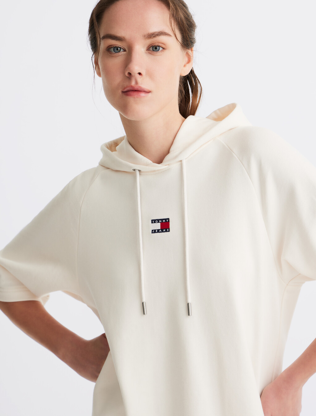 Crest Hoodie Dress, Ancient White, hi-res
