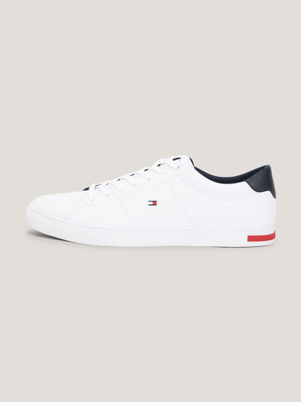 Essential Leather Vulcanised Trainers, White, hi-res