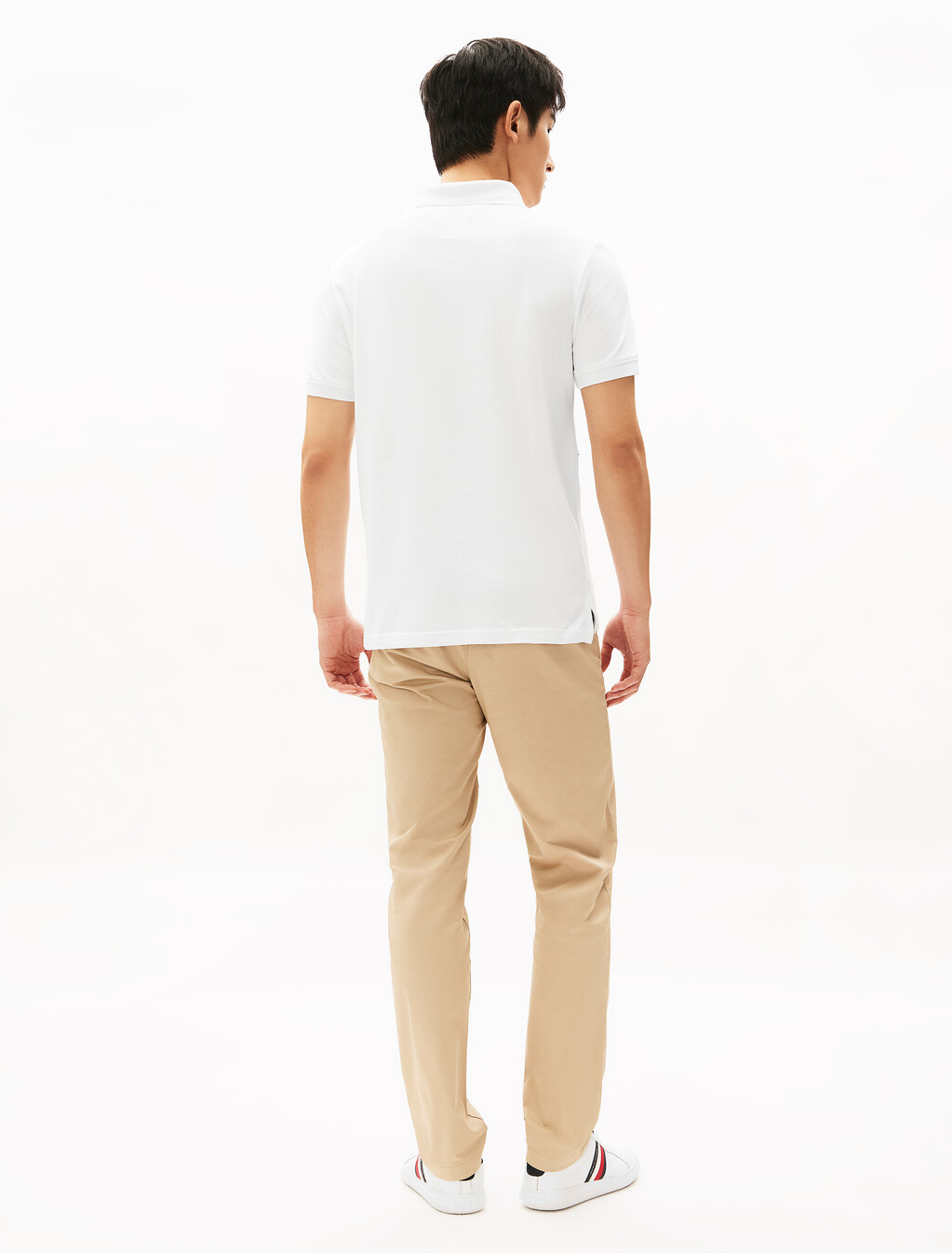 Global Stripe Block Polo, White, hi-res