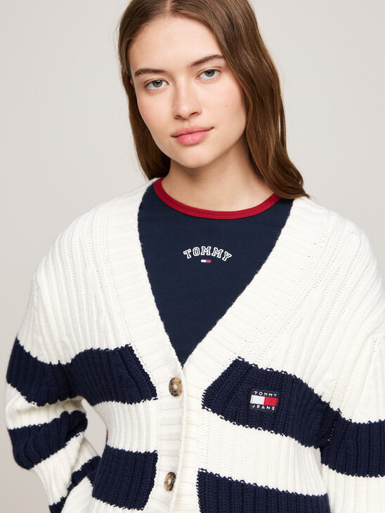 Back Logo Oversized Cardigan With Wool