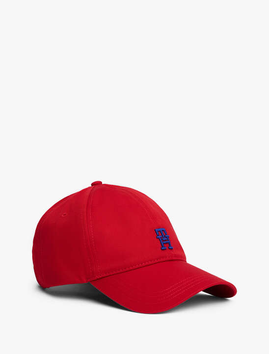 Contrast TH Monogram Baseball Cap, Medium Red Contrast TH Monogram Baseball Cap
