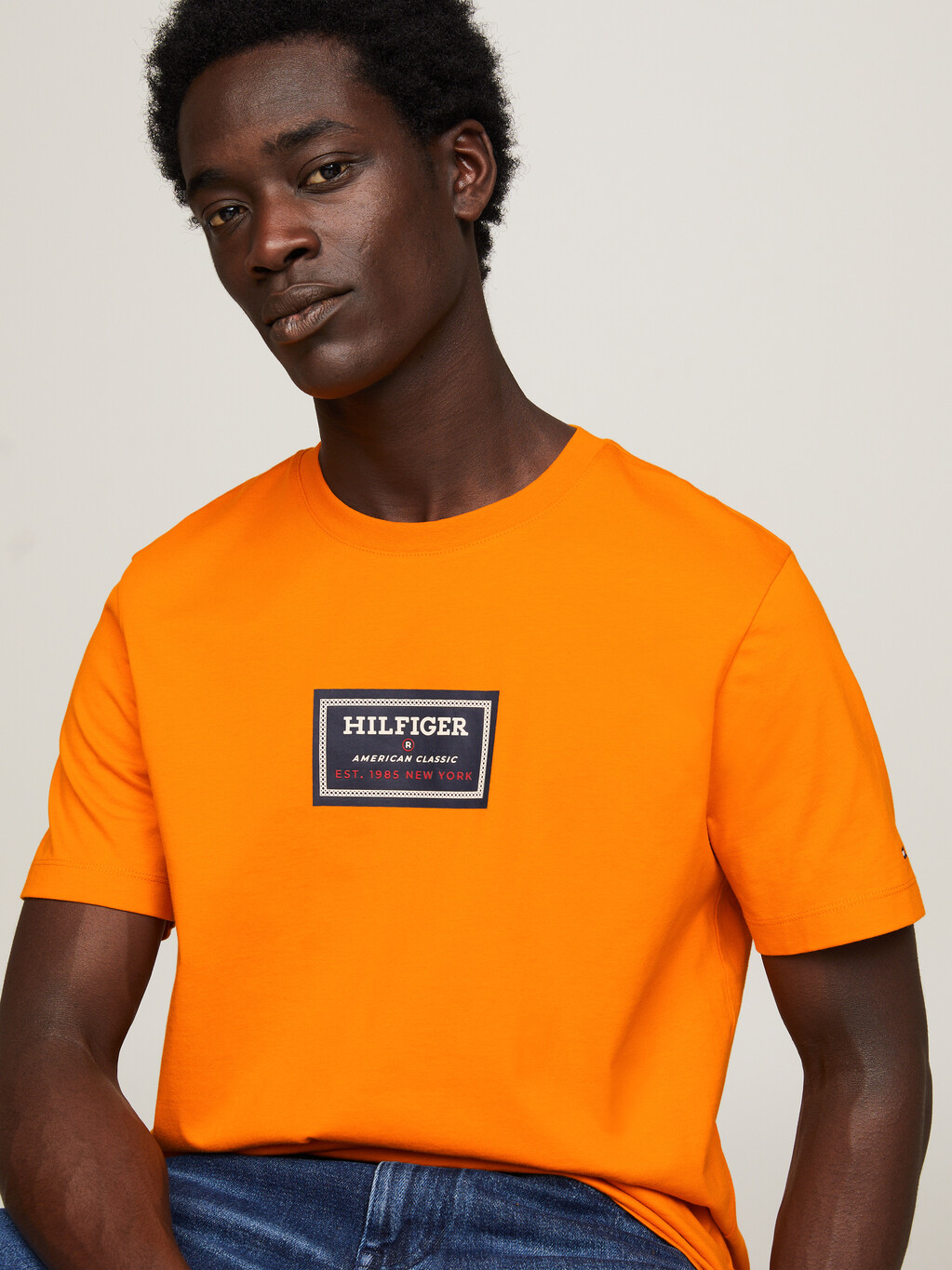 Logo Print Jersey T-Shirt, Rich Ochre, hi-res