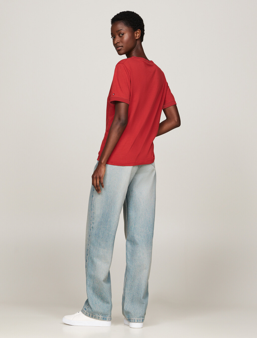 Contrast Trim Crew Neck T-Shirt, Dark Magma, hi-res