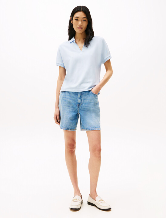 Relaxed Polo Shirt, Breezy Blue Relaxed Polo Shirt