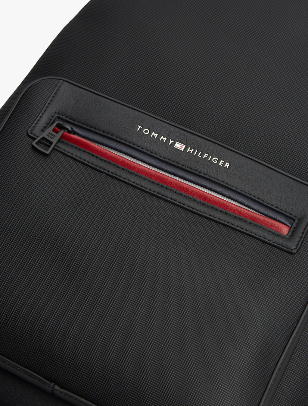 Metal Logo Textured Dome Backpack, Black, hi-res