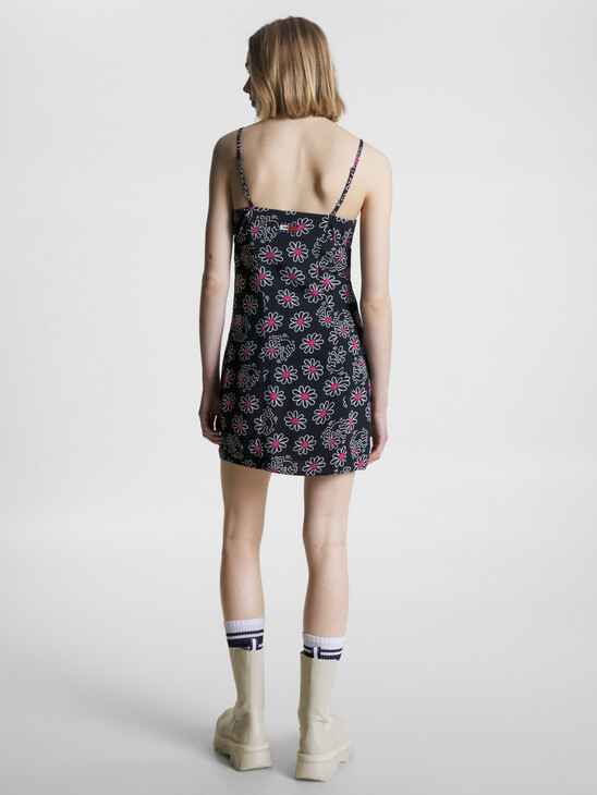 TOMMY X KEITH HARING FLOWER PRINT MINI DRESS