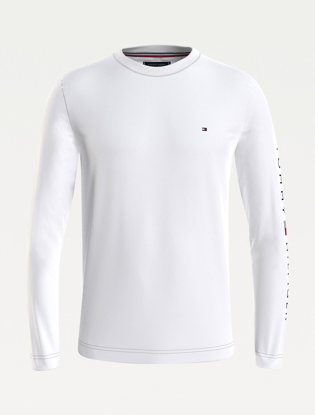 Organic Jersey Logo Long Sleeve T-Shirt, White, hi-res