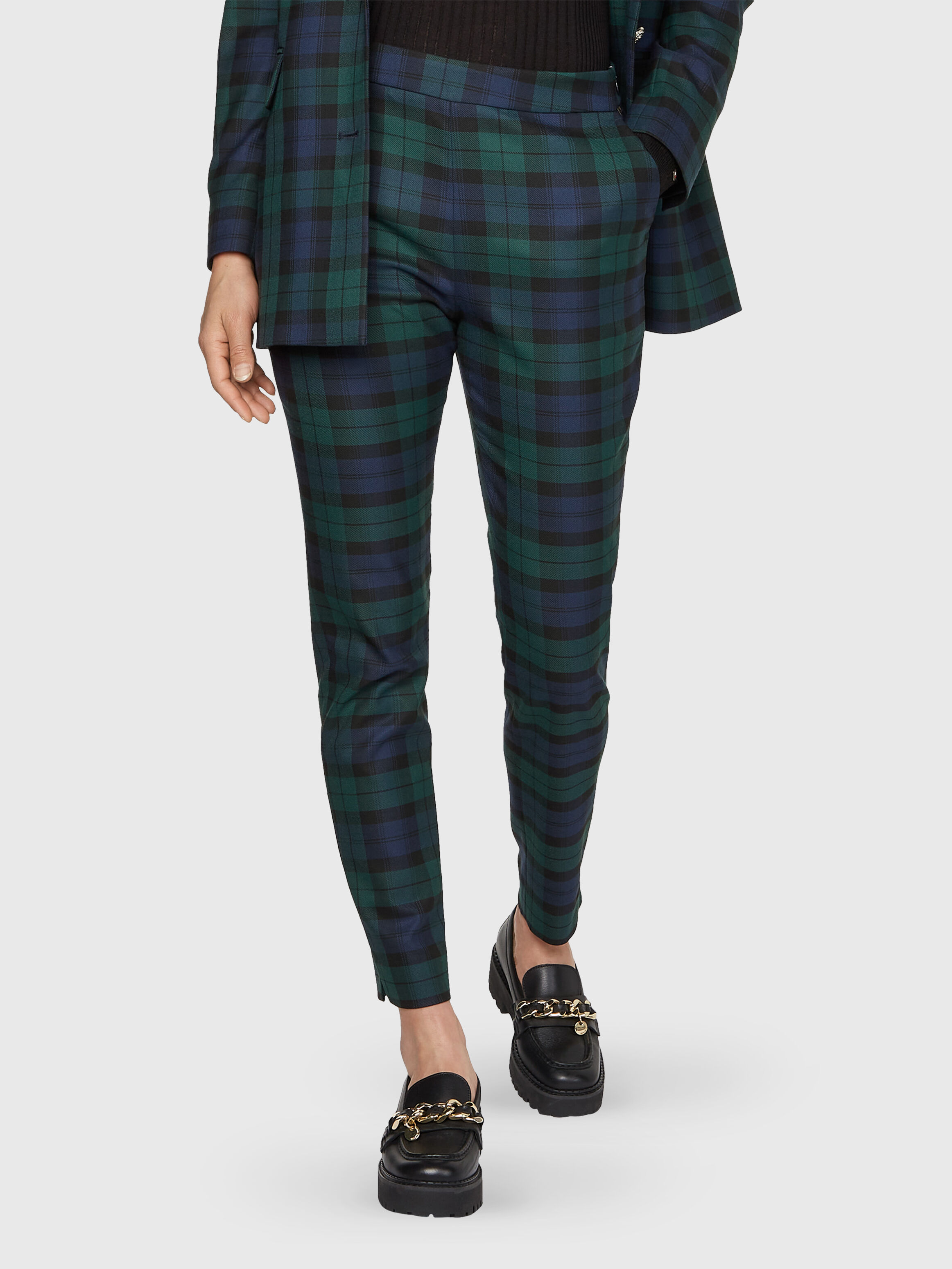 Green tartan trousers discount