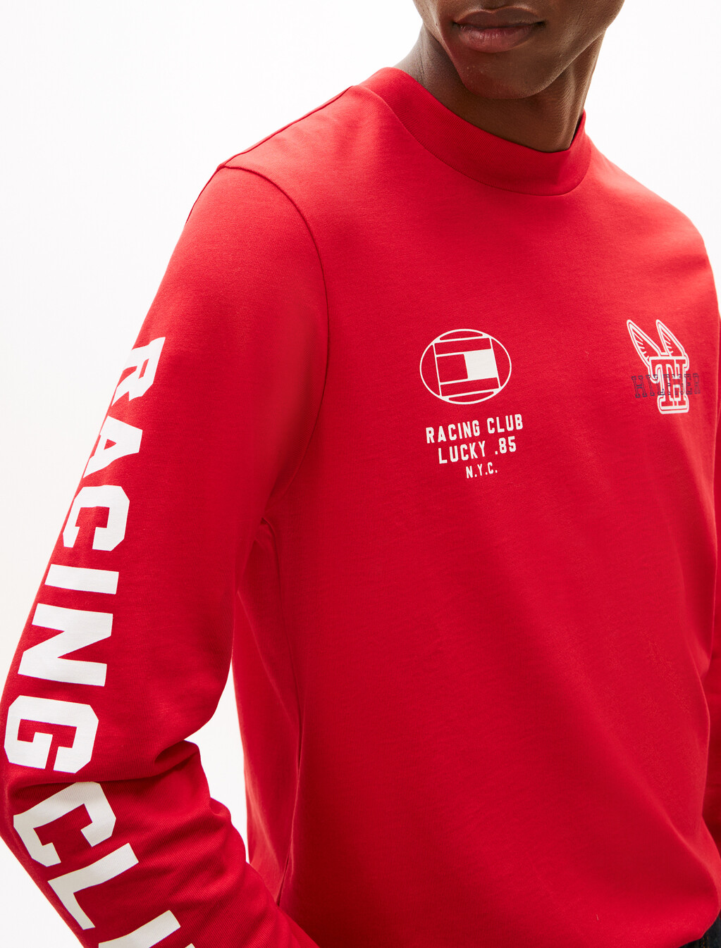 Graphic Jersey Long Sleeve T-Shirt, Medium Red, hi-res
