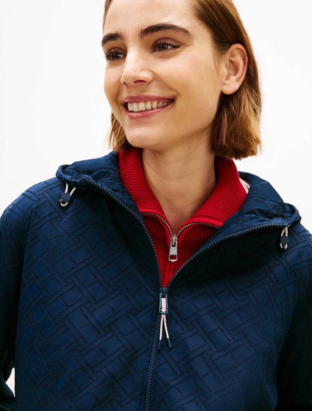 All Over Flag Embroidery Windbreaker, Dark Night Navy, hi-res