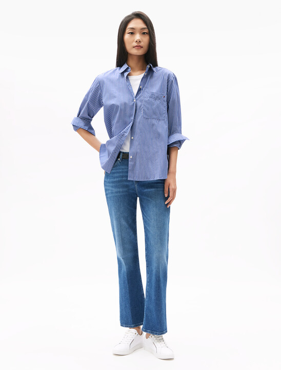 Asia Fit Essential Poplin Shirt, Blue Stp Asia Fit Essential Poplin Shirt