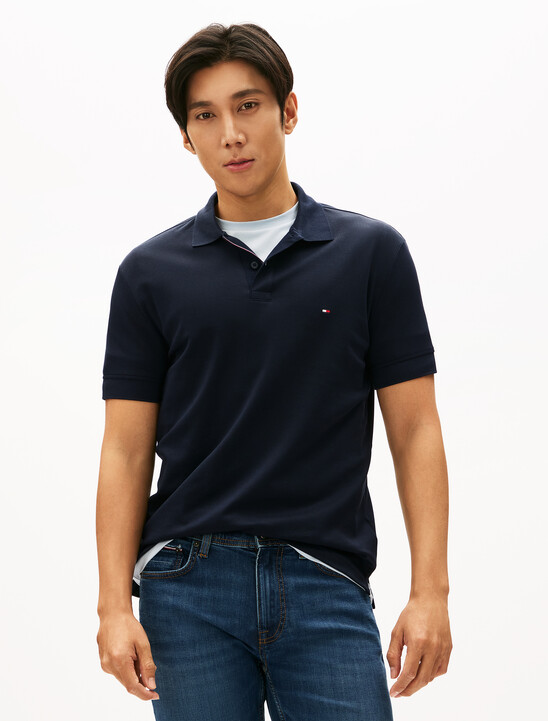 Texture Placket Polo Shirt, Desert Sky Texture Placket Polo Shirt