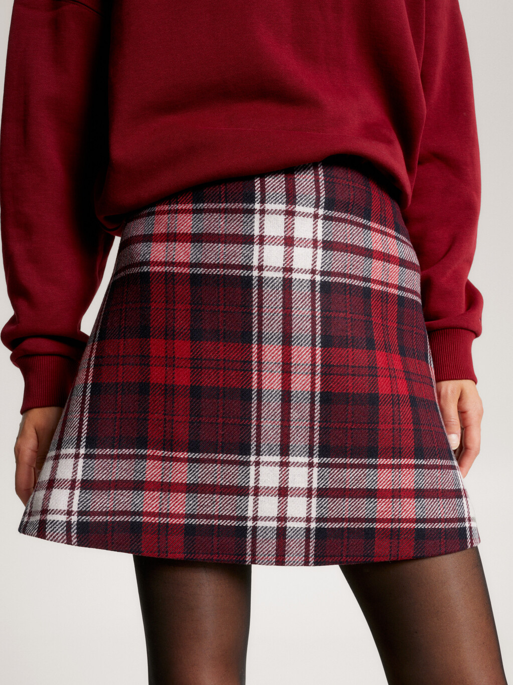 Tommy Tartan Mini Skirt, red