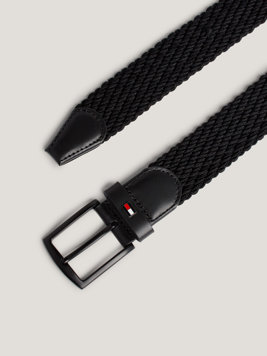 Denton Stripe Braided Belt, Black, hi-res