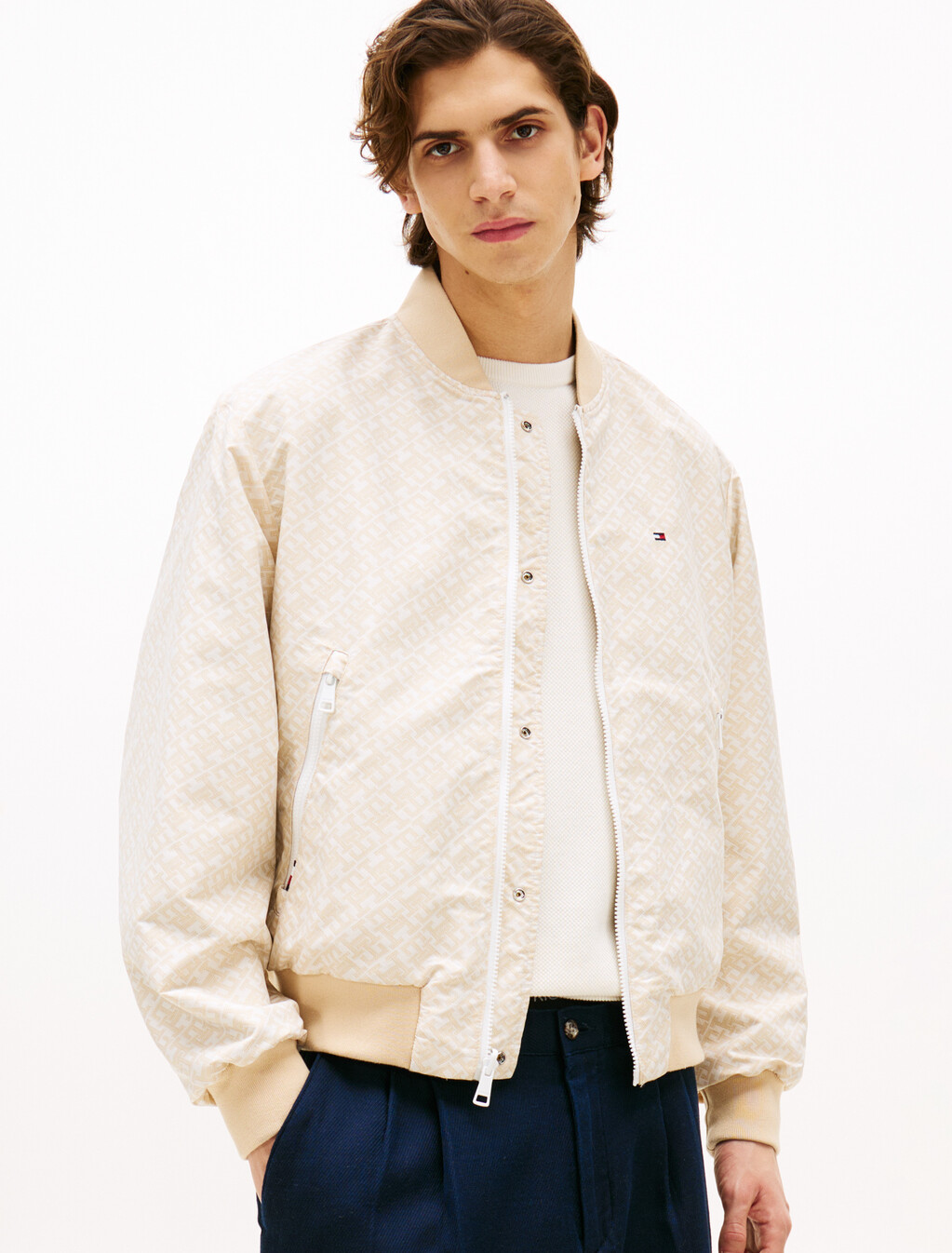Reversible Bomber Jacket, Sandalwood, hi-res