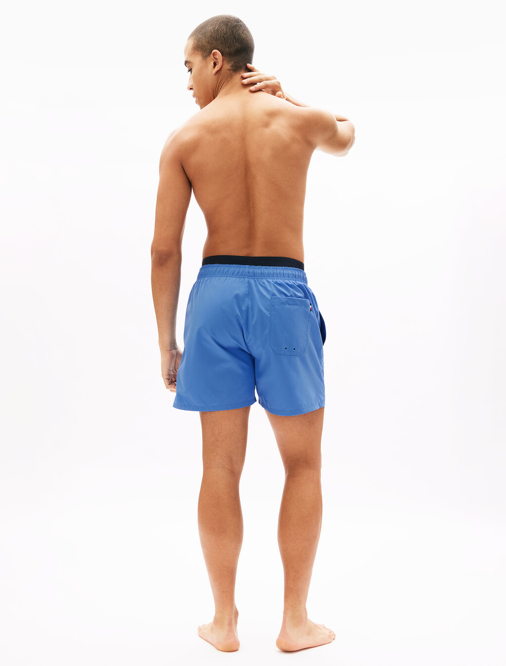 Double Waistband Medium Drawstring Shorts, Blue Spell, hi-res