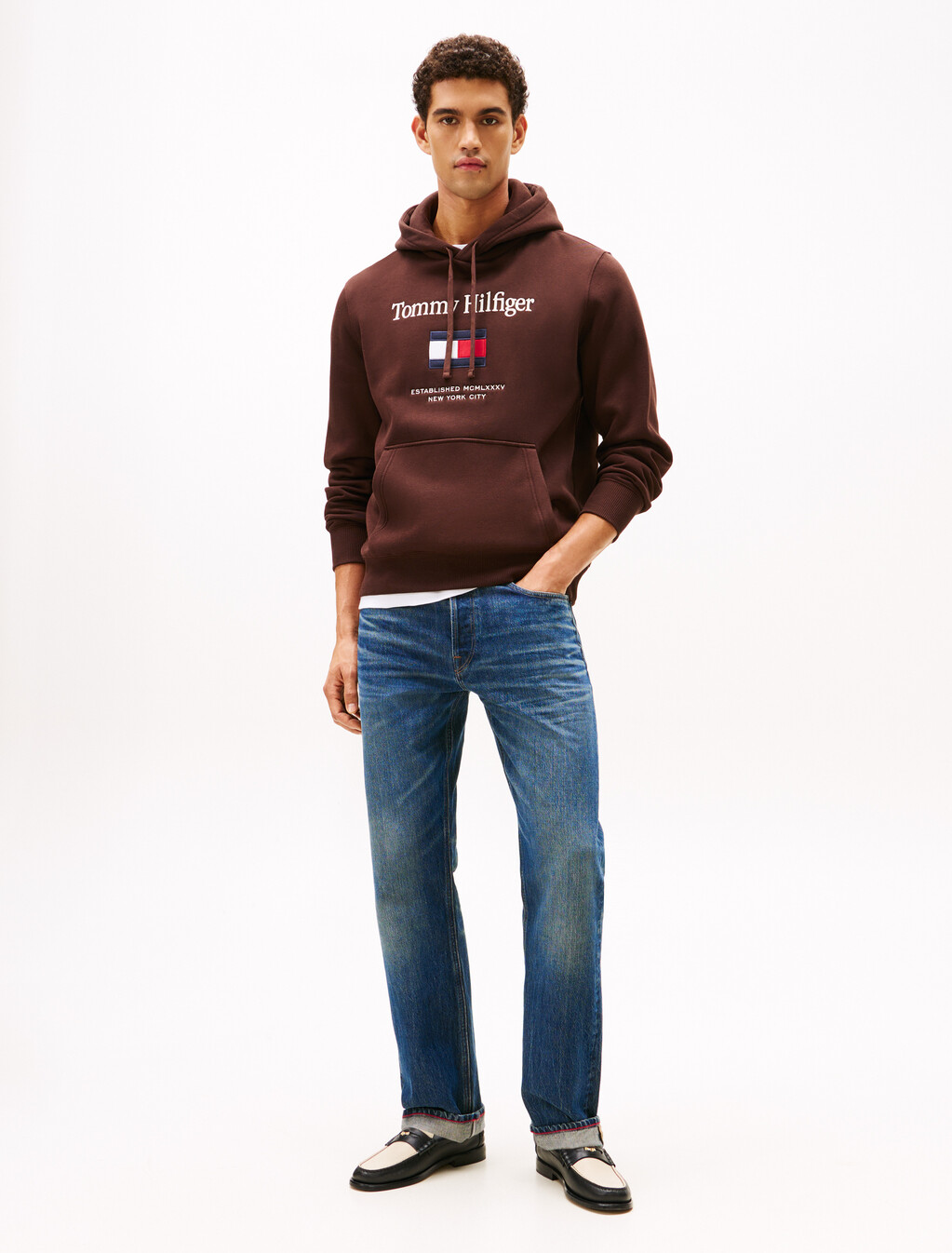 Logo Embroidery Flex Fleece Hoody, Chocolate, hi-res