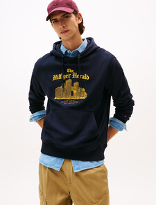 Logo Embroidery Relaxed Drawstring Hoody, Desert Sky, hi-res